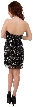 Strapless Sequined Short Prom & Party Dress. — back in Black/Silver
