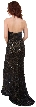 Strapless Beaded Formal Prom Dress with Train & Front Slit — back