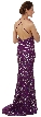 Halter Neck Sequined Long Formal Prom Dress with Train — back