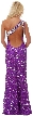 One Shoulder Bare Back Sequined Long Formal Prom Dress — back