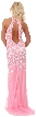 Halter Neck Keyhole Back Sequined Long Formal Prom Dress — back