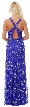 Halter Neck Beaded Mesh Long Formal Prom Dress — back in Royal Blue