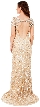 Short Sleeves Cutout Back Long Sequined Formal Prom Dress — back
