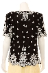 Short Sleeved Scoop Neck Blouse — back in Black/White
