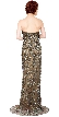 Strapless Floral Beads & Sequins Long Formal Prom Dress — back in Lead/Gold