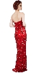 Strapless Sweetheart Sequins Long Formal Prom Dress — back in Red