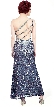 One Shoulder Sparkling Beads & Sequins Long Prom Dress — back in Navy/Silver