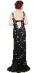 Broad Straps Front Slit Sequined Long Formal Prom Dress — back in Black