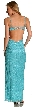Spaghetti Strapped Beaded Prom Dress with Bra style back — back