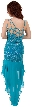 Artistic Mesh Back Beaded Party Dress with Asymmetric skirt — back