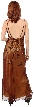 Cowl Neck Double Straps Long Beaded Formal Dress — back in Bronze