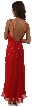 Cowl Neck Double Straps Long Beaded Formal Dress — back