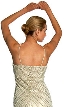 Full length Beaded Evening Dress with Shirred Bust — back in Sage