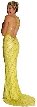 Crossed Bare Back Multi Beaded Formal Gown — back in Yellow Gold
