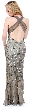 Deep V-Neck Crossed Back Sequined Long Formal Prom Dress — back