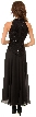 Long Formal Dress with Hand Beaded Top and Flared Skirt — back