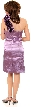 Glossy Short Party Dress With Shoulder Applique   — back