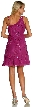 Broad Strap Short Party Dress — in Fuchsia back