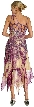 Asymmetric Floral Beaded Cocktail Dress — in Purple back view