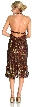 Halter Neck Knee Length Sequined Cocktail Dress — back in Copper