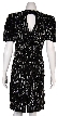 Round Neck Floral Sequined Cocktail Dress with Keyhole — back