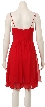Knee Length Spaghetti Dress with Flower Accent — back