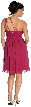 Single Shoulder Pleated Short Party with Flower Applique — back