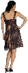 V Neck Broad Strapped Print Prom Dress — back