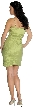 Shirred Mini Tube Party Cocktail Dress — in Lime Green
