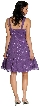 V-Neck Glittered & Pleated Formal Party Dress — back