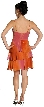 Two Tone Cascading Ruffled Party Dress — back