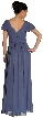 Cup Sleeved Pleated Bodice Formal Dress — back