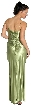 Pleated Bodice Empire Formal Prom Dress — lime green back view