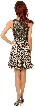 Sleeveless Beaded Bust Short Party Dress with Print Skirt — back