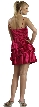 Pleated Waistline Party Dress with Cascading Ruffled Skirt — back in Fuchsia