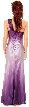 Two Tone Single Shoulder Satin Evening Dress — back