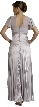 Half Sleeved Formal Evening Dress with Pleated Skirt — back