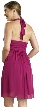 Halter Neck Shirred Short Bridesmaid Party Dress — back