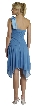 Ruched Asymmetric Hem Short Party Dress — back in Turquoise