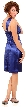 Short Glossy Cocktail Party Dress — back