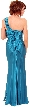Single Shouldere Pleated Bodice Formal Evening Gown  — back