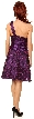 Single Shoulder Polka Dot Party Dress with Flower Applique — back