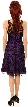 Short Rose Blossom Print Lace Cocktail Party Dress — back