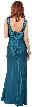 Mayan Inspired Detail Formal Dress In Metallic Fabric — back