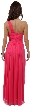 Single Floral Applique Shoulder Long Formal Dress — back