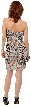 Metallic Animal Print Short Prom Dress — back in Beige/Gold