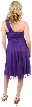 One Soulder Floral Accent Short Party Dress  — back