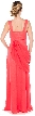V-Neck Formal Dress with Draped Side Sash — back