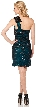 Glittery One Shoulder Party Dress with Bow Applique — back