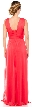 V Neck Formal Dress with Bead Accent at Front Center — back
